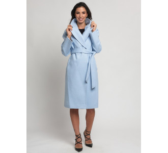 Пальто демисезонное голубого цвета 4263Gl