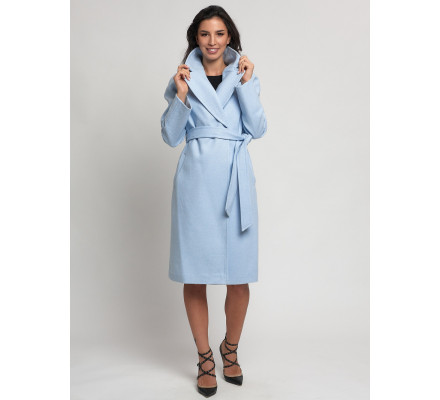 Пальто демисезонное голубого цвета 4263Gl