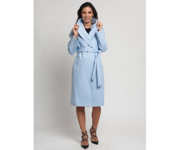 Пальто демисезонное голубого цвета 4263Gl
