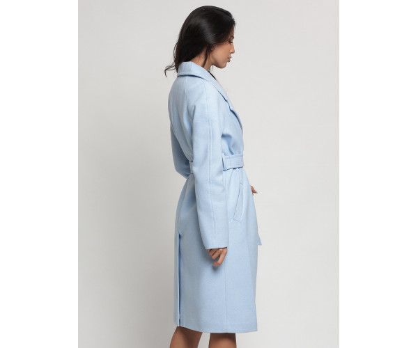 Пальто демисезонное голубого цвета 4263Gl