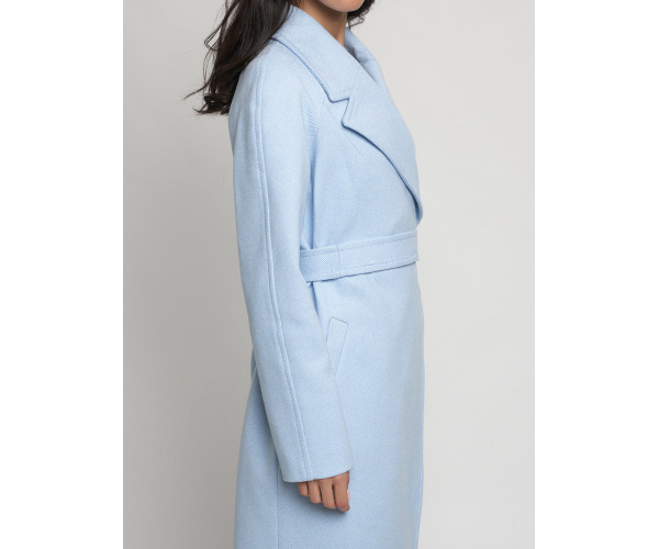 Пальто демисезонное голубого цвета 4263Gl