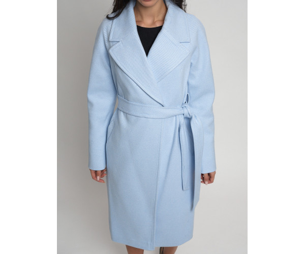Пальто демисезонное голубого цвета 4263Gl