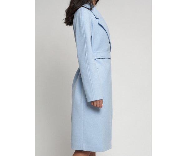 Пальто демисезонное голубого цвета 4263Gl