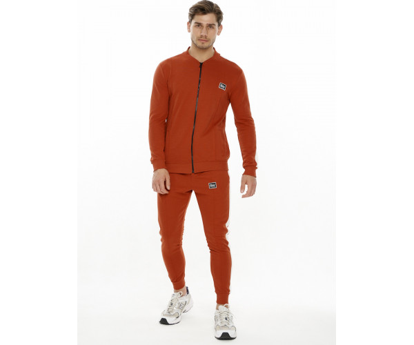 Трикотажный спортивный костюм оранжевого цвета 9152O