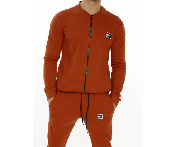 Трикотажный спортивный костюм оранжевого цвета 9152O