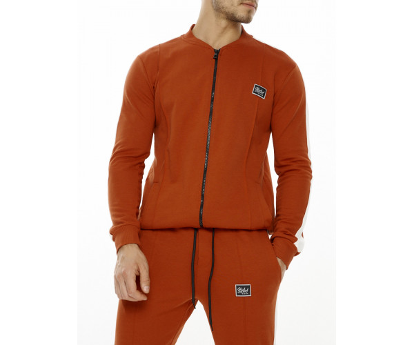 Трикотажный спортивный костюм оранжевого цвета 9152O