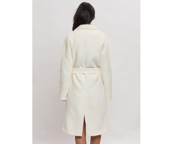 Пальто зимнее женское белого цвета  41881Bl