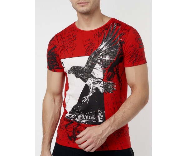 Подростковая футболка красного цвета 220036Kr