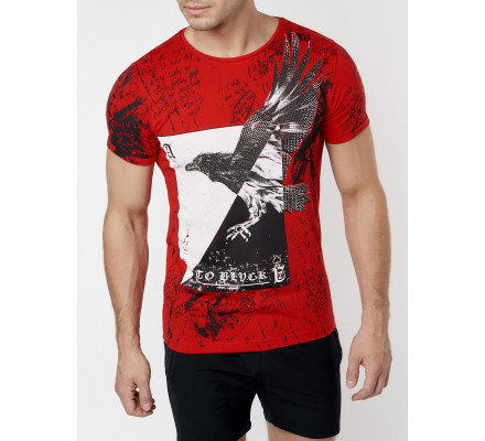 Подростковая футболка красного цвета 220036Kr