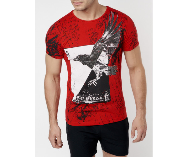 Подростковая футболка красного цвета 220036Kr