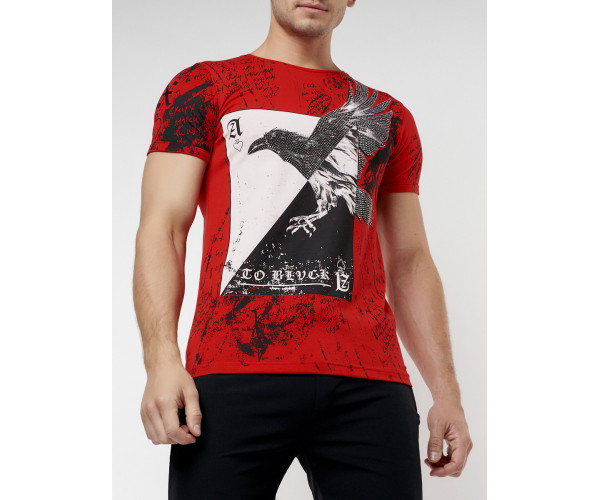 Подростковая футболка красного цвета 220036Kr