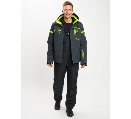 Горнолыжный костюм мужской темно-серого цвета 077014TC