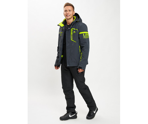 Горнолыжный костюм мужской темно-серого цвета 077014TC