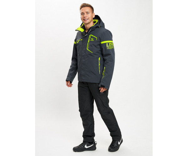 Горнолыжный костюм мужской темно-серого цвета 077014TC
