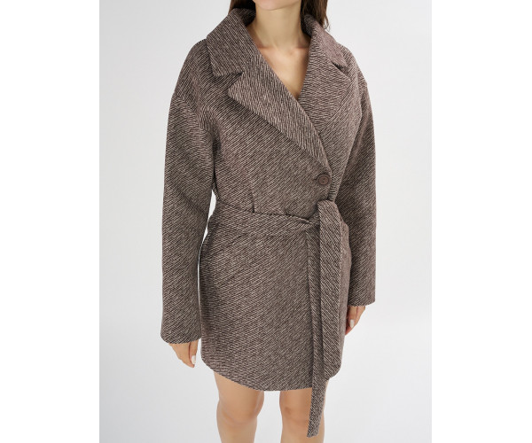 Полупальто демисезонное коричневого цвета 41915K