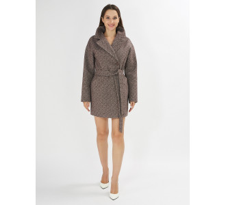 Полупальто демисезонное коричневого цвета 41915K