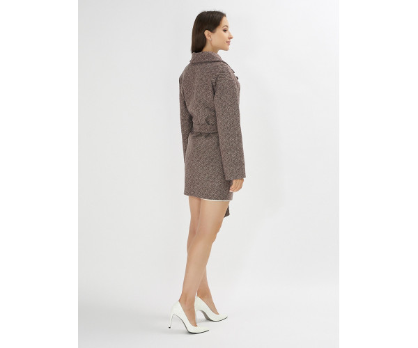 Полупальто демисезонное коричневого цвета 41915K