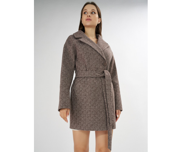 Полупальто демисезонное коричневого цвета 41915K