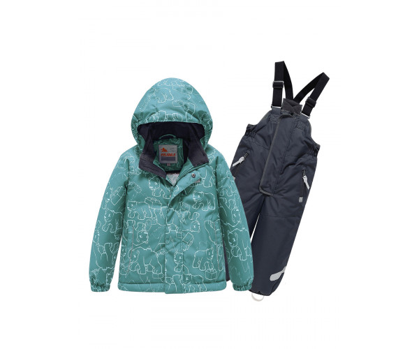 Горнолыжный костюм Valianly детский зеленого цвета 9011Z