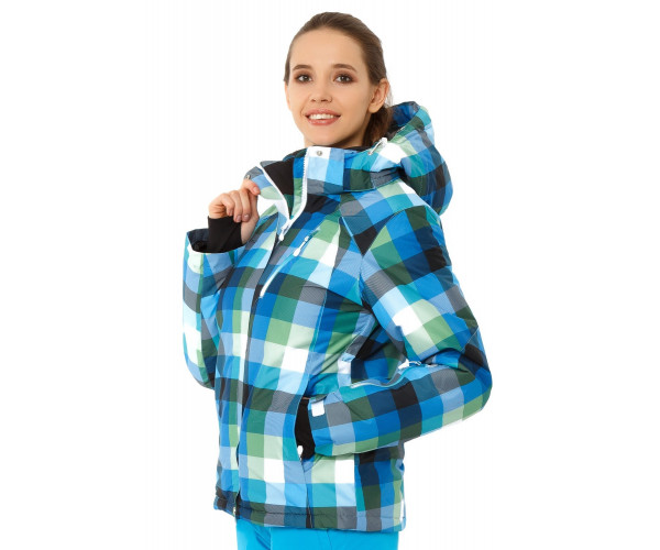 Женская зимняя горнолыжная куртка голубого цвета 1807Gl