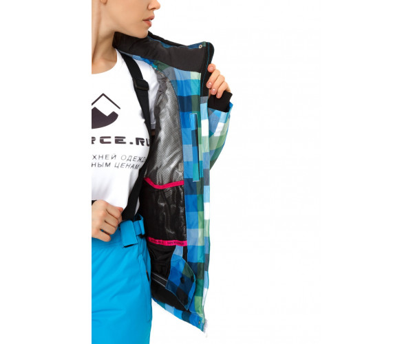 Женская зимняя горнолыжная куртка голубого цвета 1807Gl