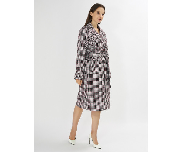 Пальто демисезонное бордового цвета 42121-1Bo