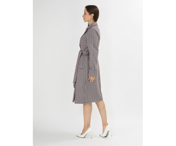 Пальто демисезонное бордового цвета 42121-1Bo