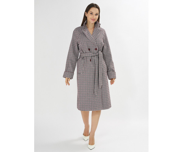 Пальто демисезонное бордового цвета 42121-1Bo