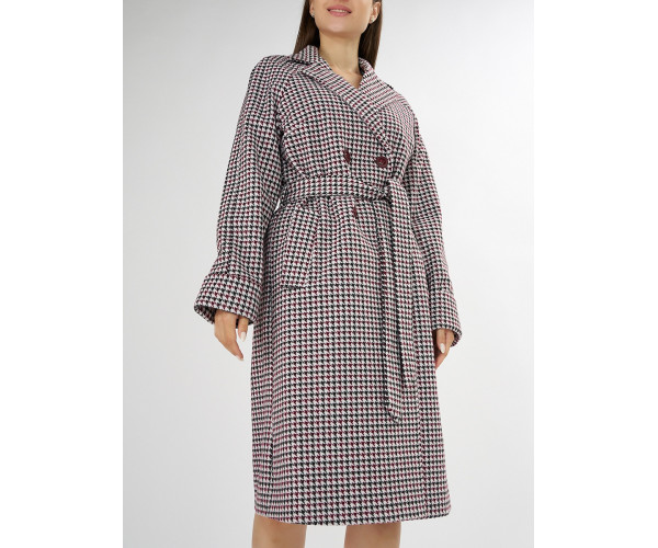 Пальто демисезонное бордового цвета 42121-1Bo