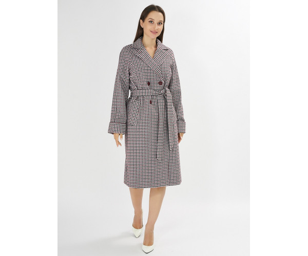 Пальто демисезонное бордового цвета 42121-1Bo