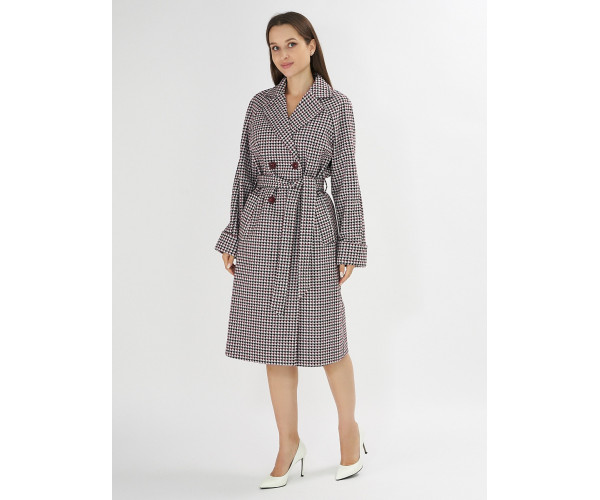 Пальто демисезонное бордового цвета 42121-1Bo