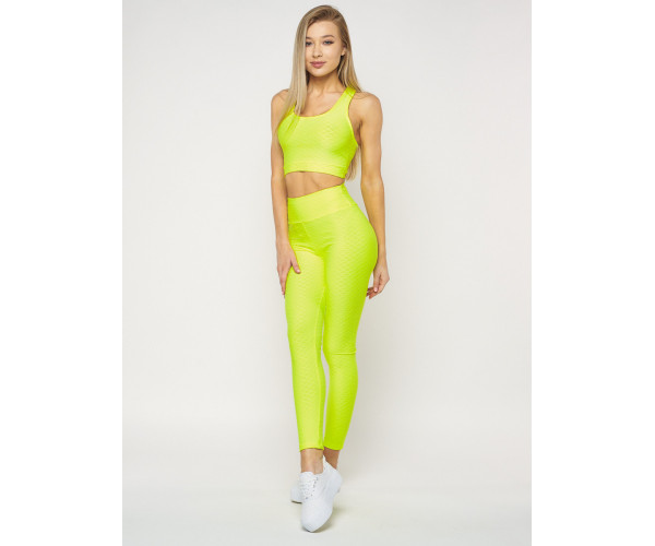 Костюм для фитнеса салатового цвета 22098Sl