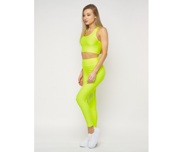 Костюм для фитнеса салатового цвета 22098Sl