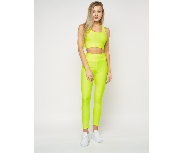 Костюм для фитнеса салатового цвета 22098Sl