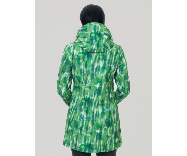 Женская осенняя весенняя парка softshell зеленого цвета 19221Z