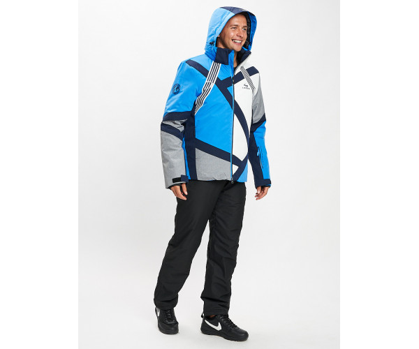 Горнолыжный костюм мужской синего цвета 077015S