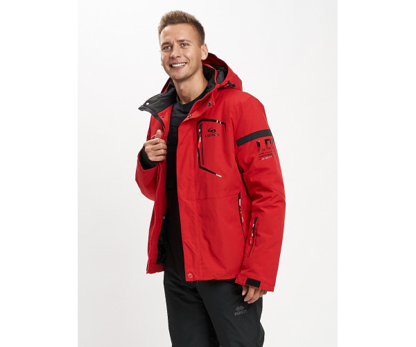 Горнолыжная куртка мужская красного цвета 77014Kr