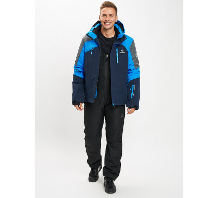 Горнолыжный костюм мужской синего цвета 077013S