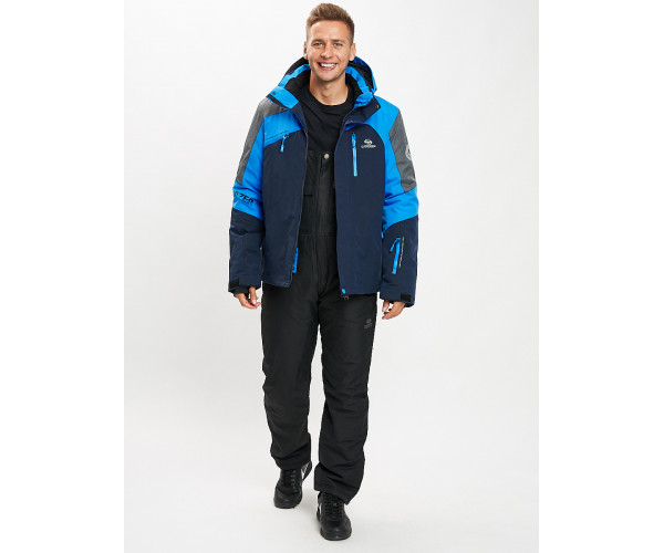 Горнолыжный костюм мужской синего цвета 077013S