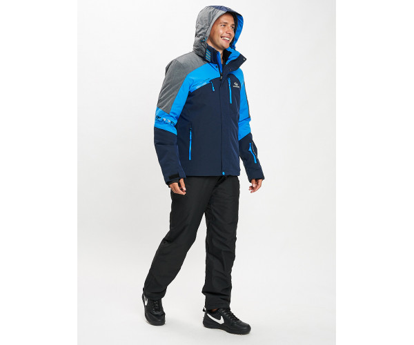 Горнолыжный костюм мужской синего цвета 077013S