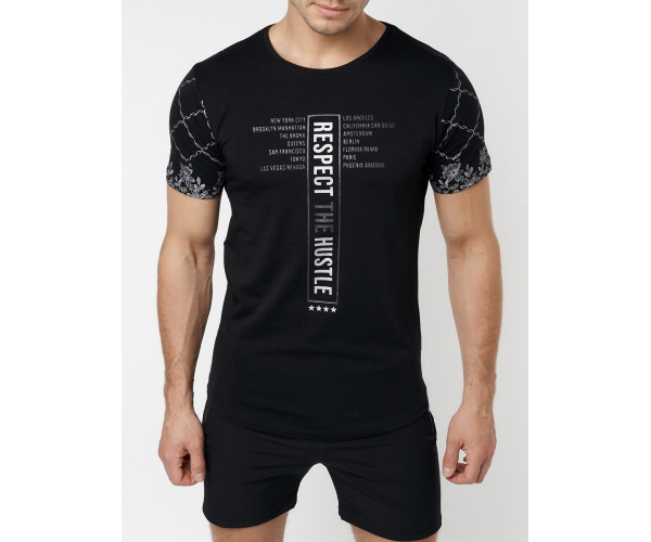 Подростковая футболка черного цвета 220072Ch