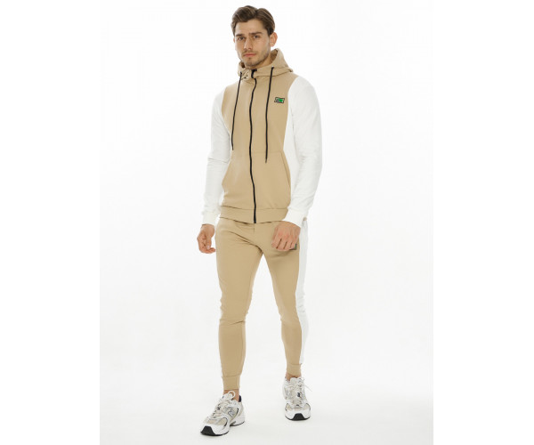 Спортивный костюм трикотажный бежевого цвета 9154B