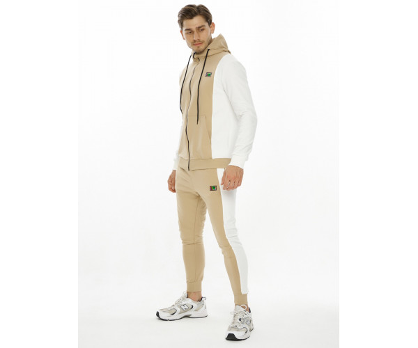 Спортивный костюм трикотажный бежевого цвета 9154B