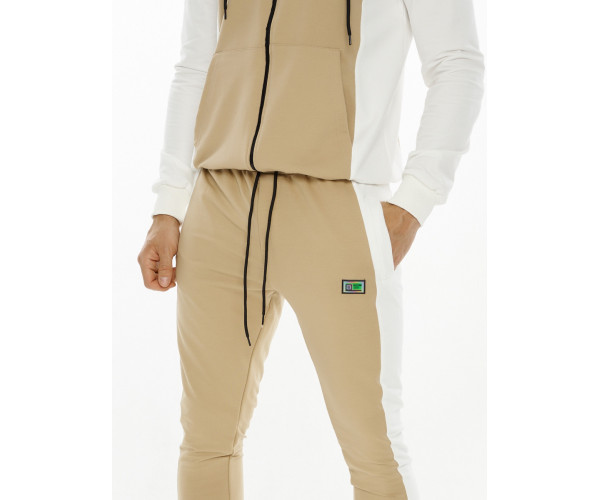 Спортивный костюм трикотажный бежевого цвета 9154B