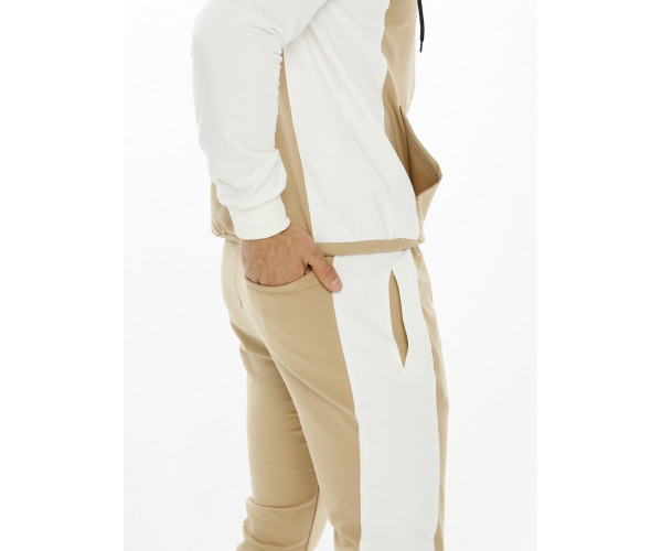 Спортивный костюм трикотажный бежевого цвета 9154B