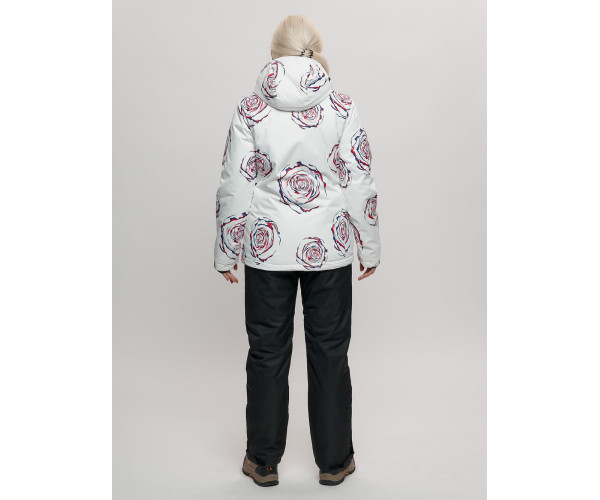 Горнолыжный костюм женский белого цвета 7080Bl