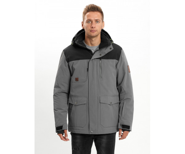 Молодежная зимняя куртка мужская серого цвета 2155Sr