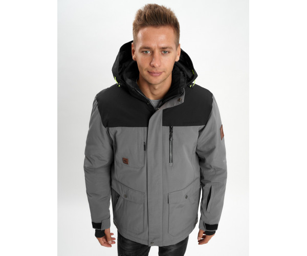 Молодежная зимняя куртка мужская серого цвета 2155Sr