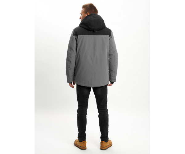 Молодежная зимняя куртка мужская серого цвета 2155Sr