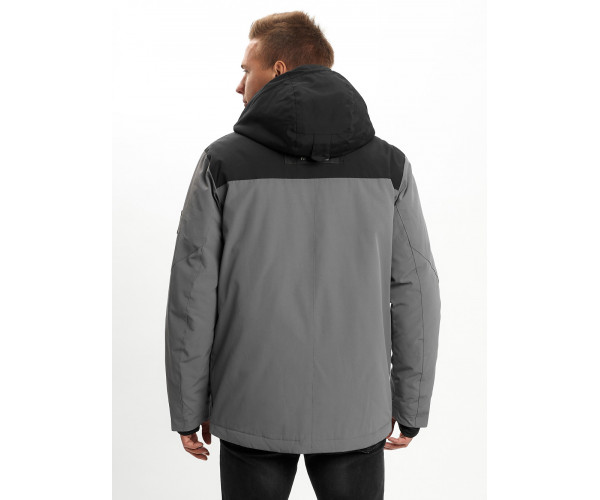 Молодежная зимняя куртка мужская серого цвета 2155Sr